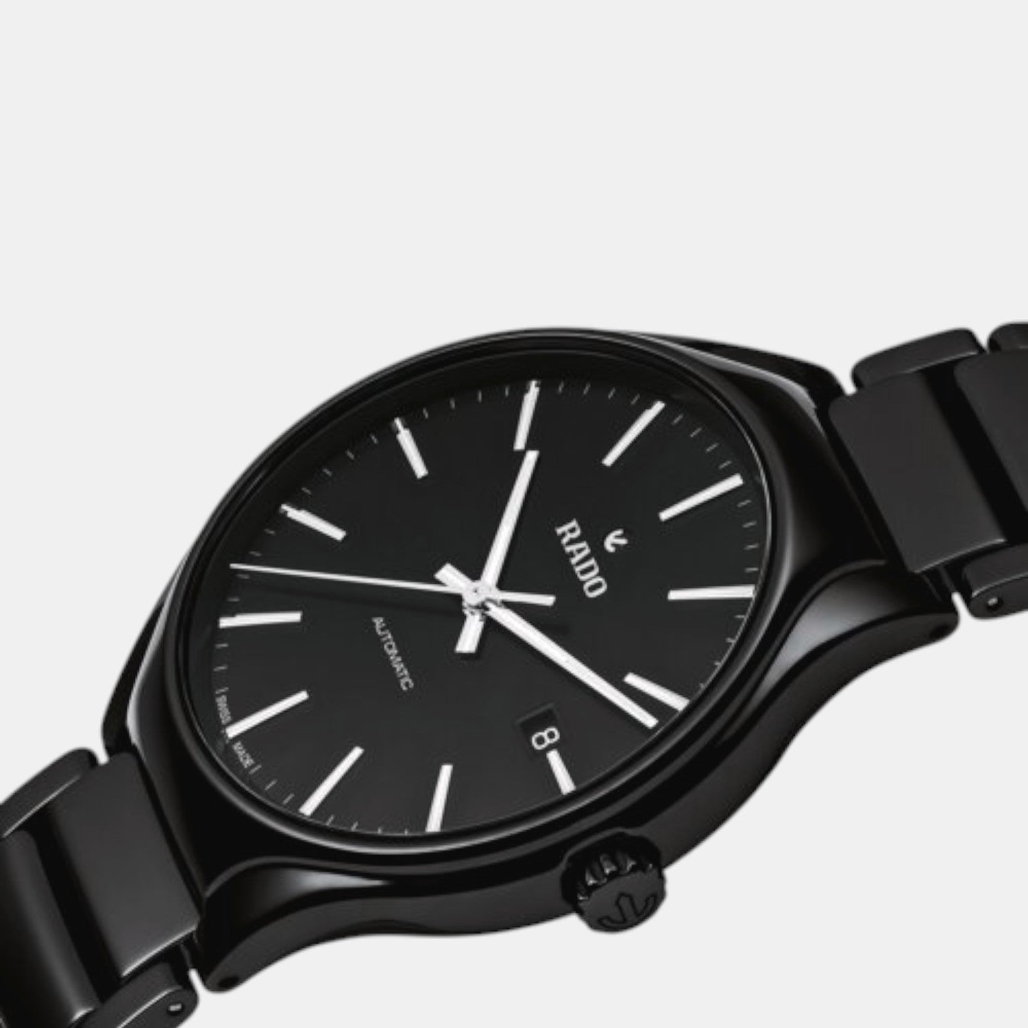 True Round Unisex Automatic Black Dial Analog Ceramic Watch R27056152