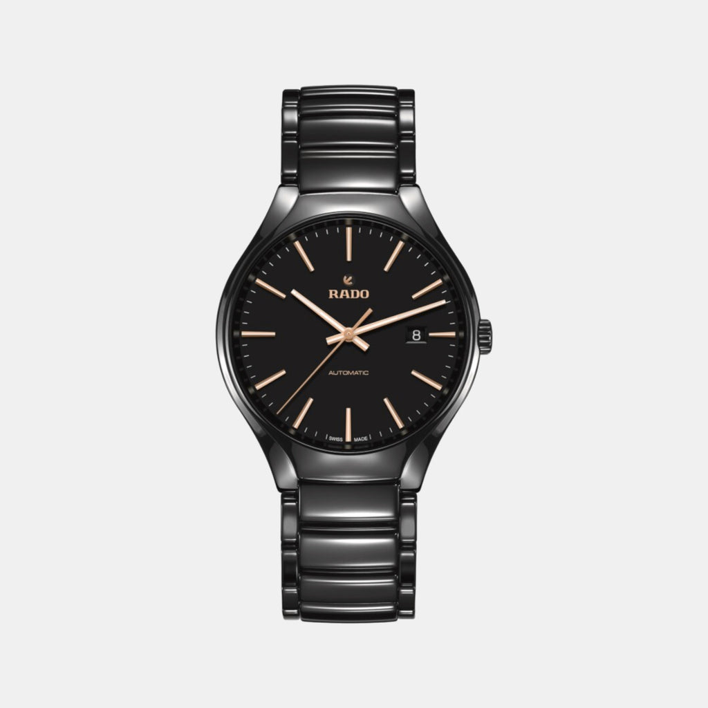 True Round Unisex Automatic Black Dial Analog Ceramic Watch R27056162