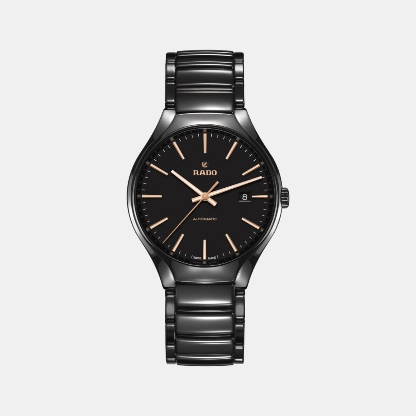 True Round Unisex Automatic Black Dial Analog Ceramic Watch R27056162