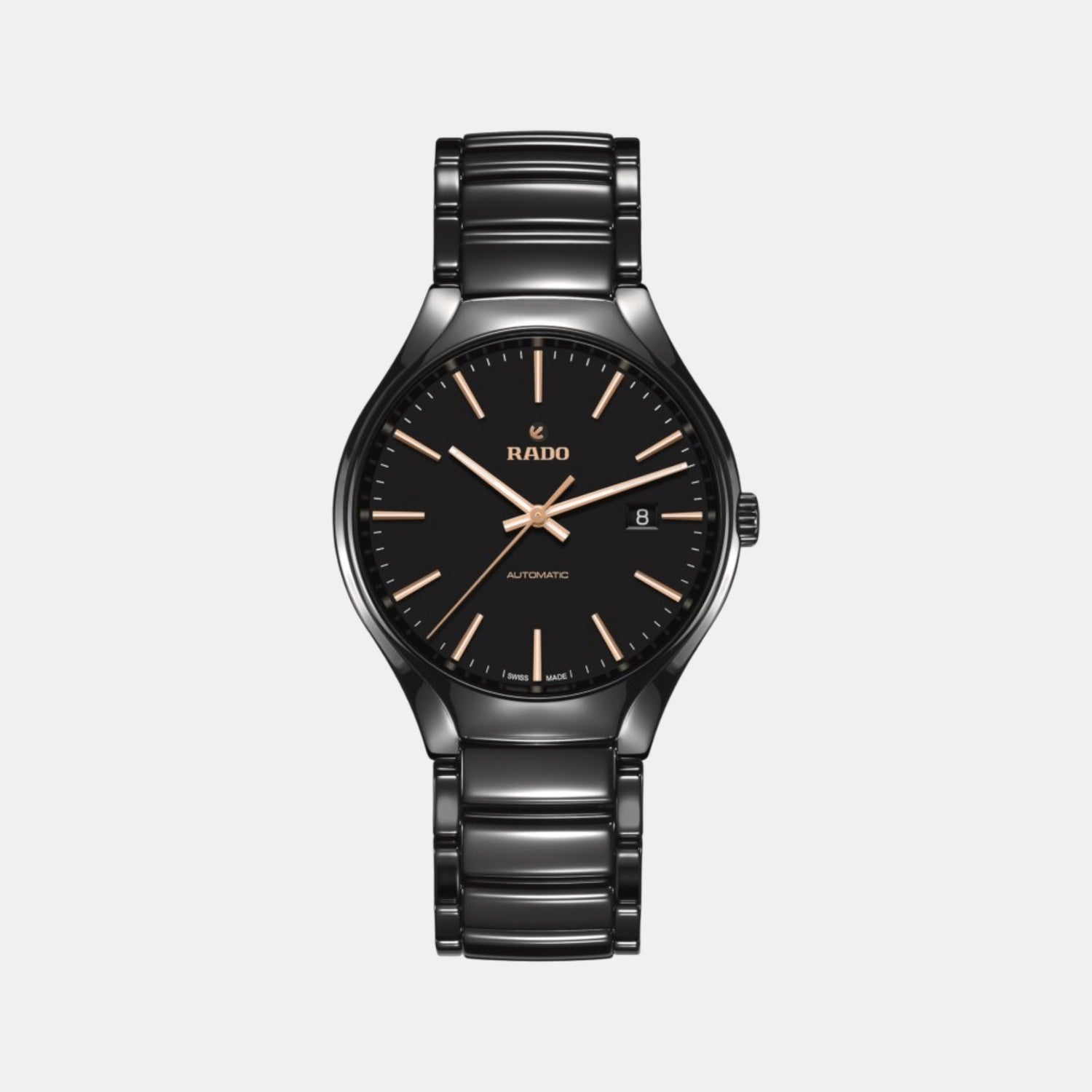True Round Unisex Automatic Black Dial Analog Ceramic Watch R27056162