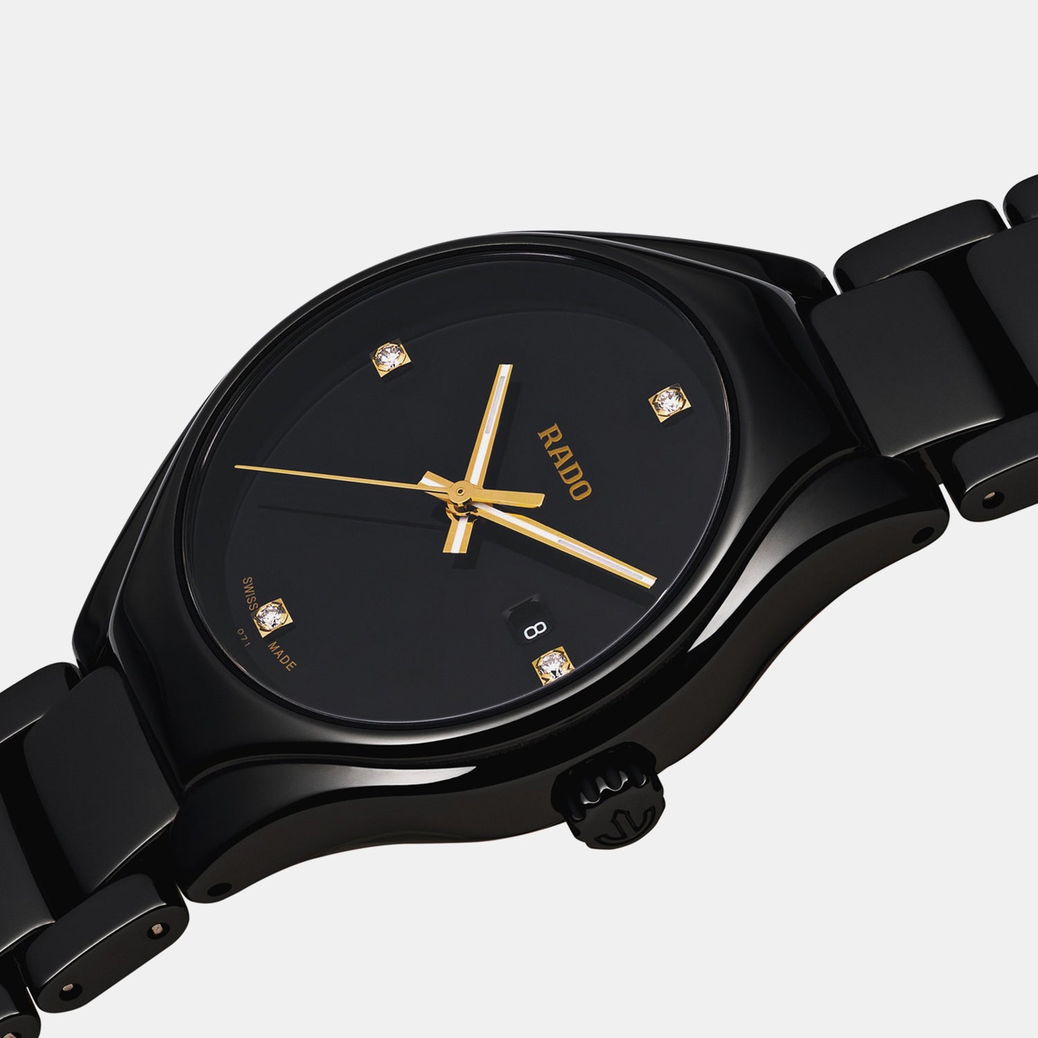 True Round Women Quartz Black Dial Analog Ceramic Watch R27059712