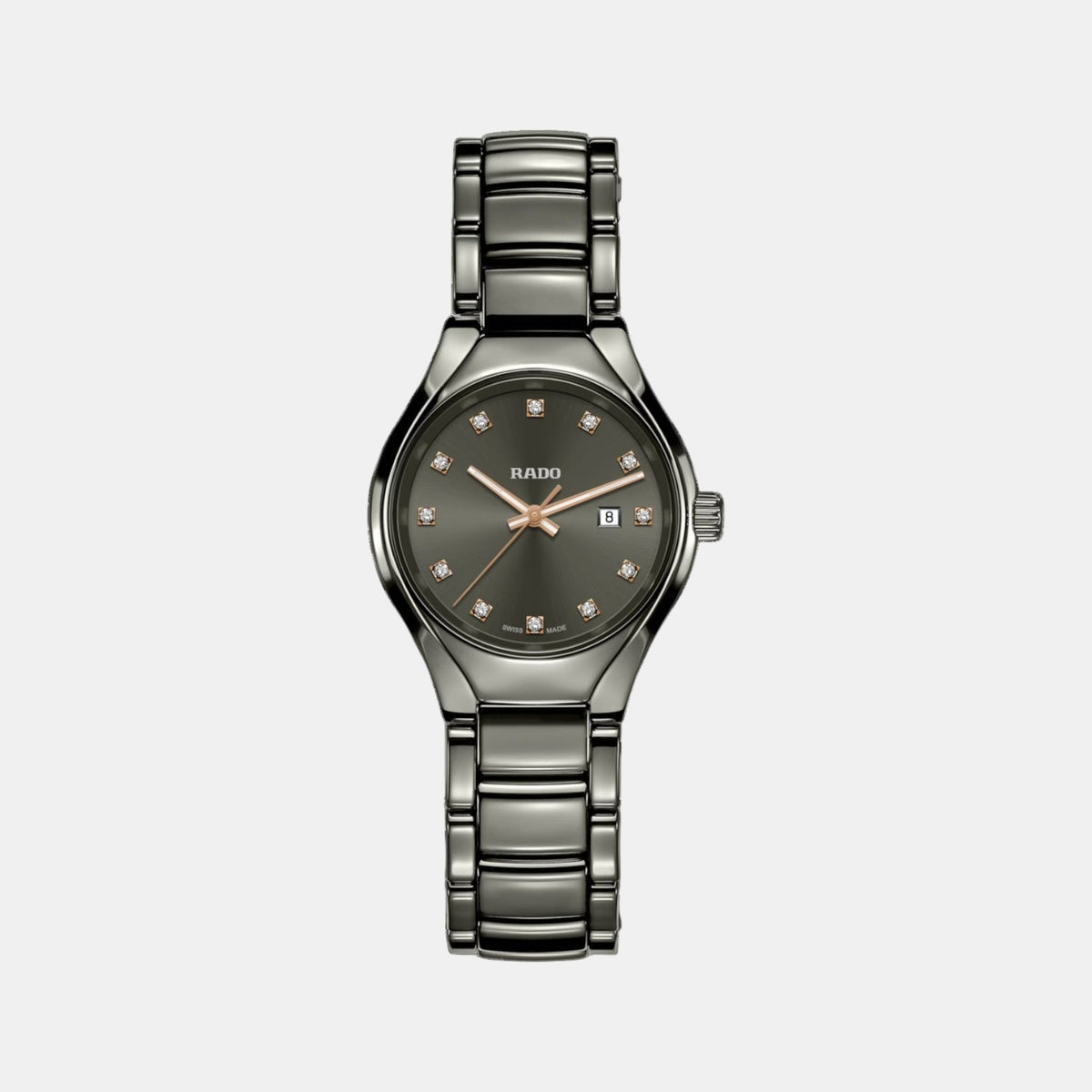 True Round Women Quartz Grey Dial Analog Ceramic Watch R27060732
