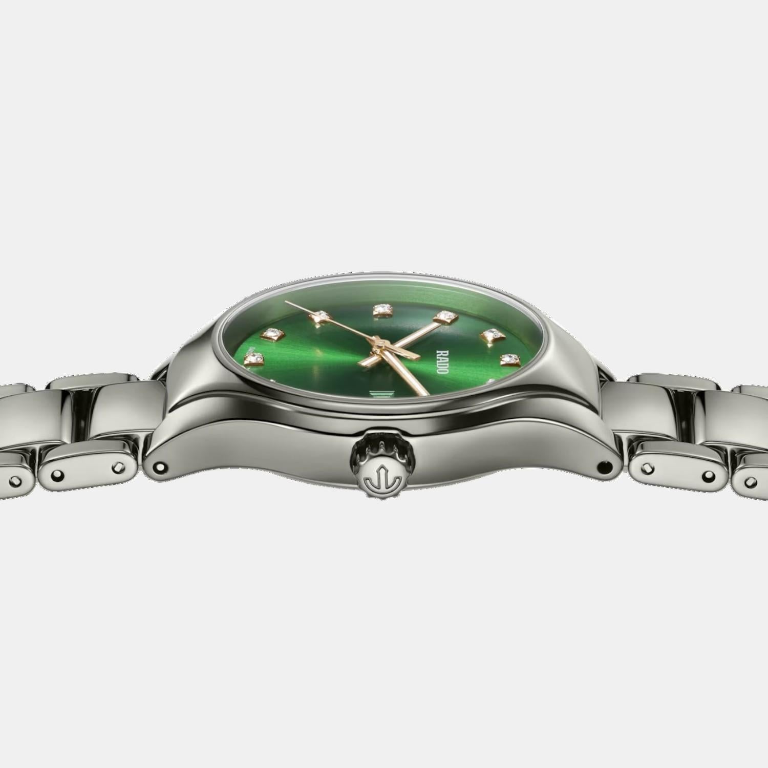 True Round Women Quartz Green Dial Analog Ceramic Watch R27060742