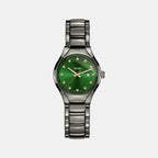 True Round Women Quartz Green Dial Analog Ceramic Watch R27060742