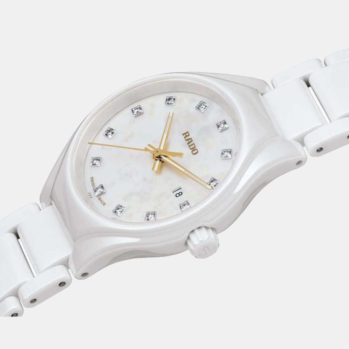 True Round Women Quartz White Dial Analog Ceramic Watch R27061902
