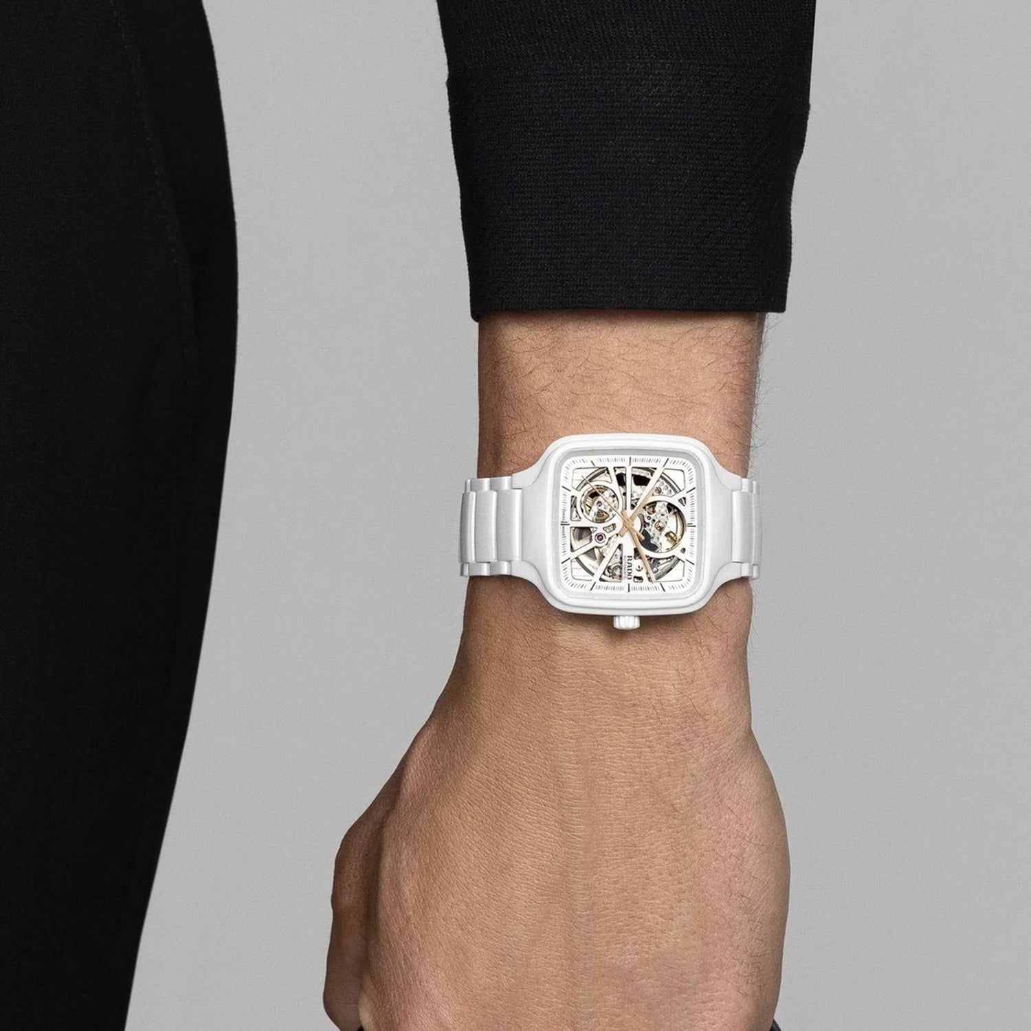 True Square Unisex Automatic White Dial Analog Ceramic Watch R27073012