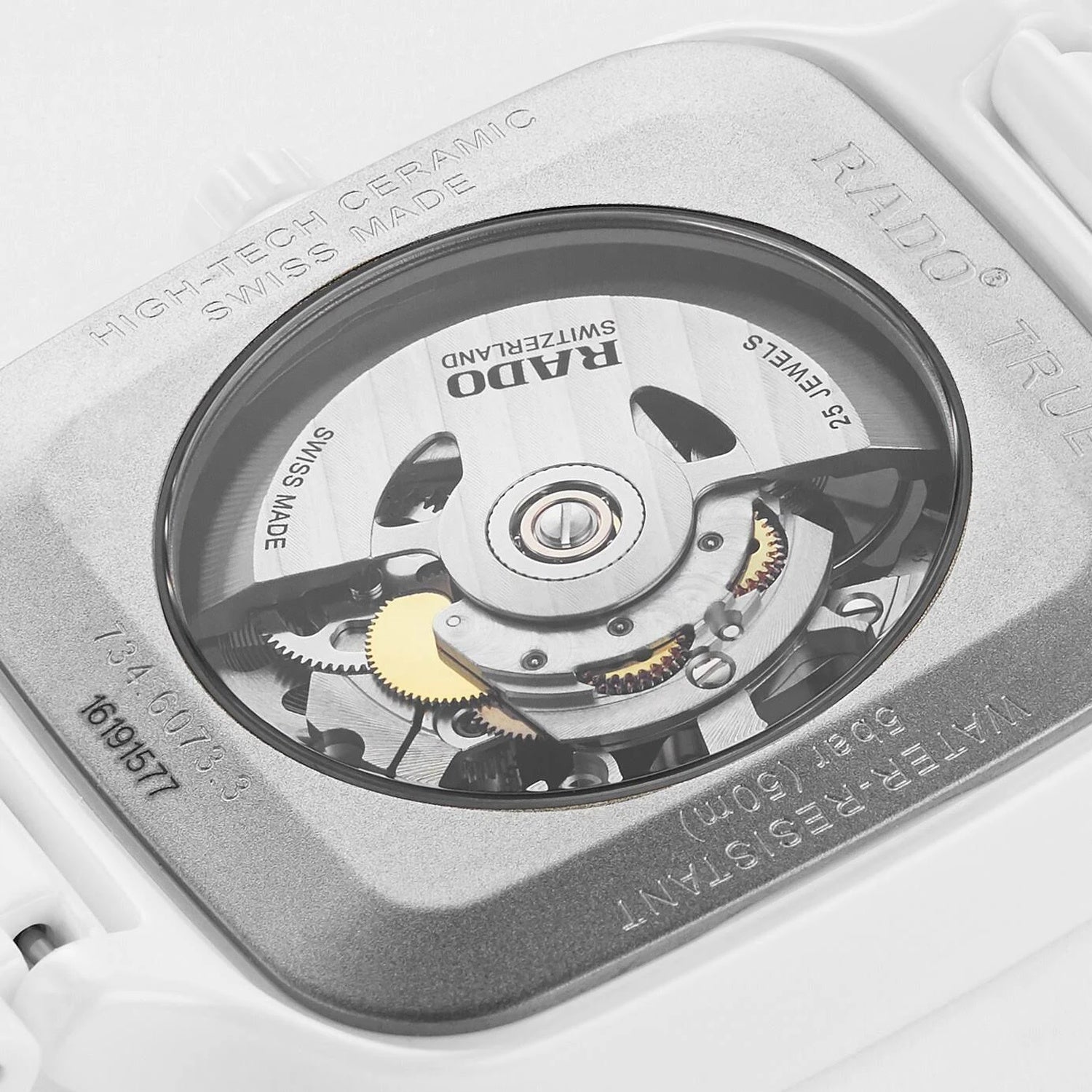 True Square Unisex Automatic White Dial Analog Ceramic Watch R27073012