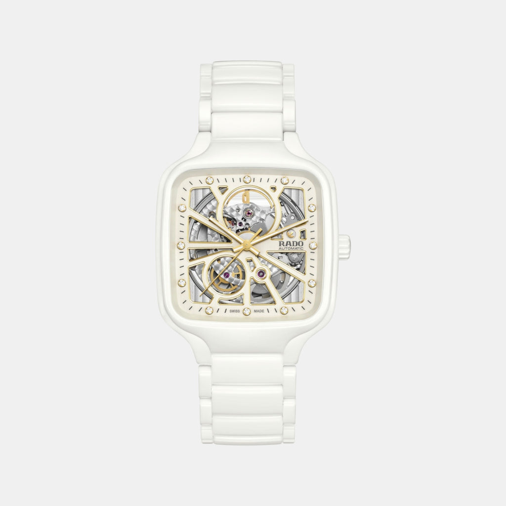 True Square Unisex Automatic White Dial Analog Ceramic Watch R27073702
