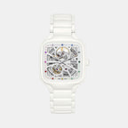 True Square Unisex Automatic White Dial Analog Ceramic Watch R27073712