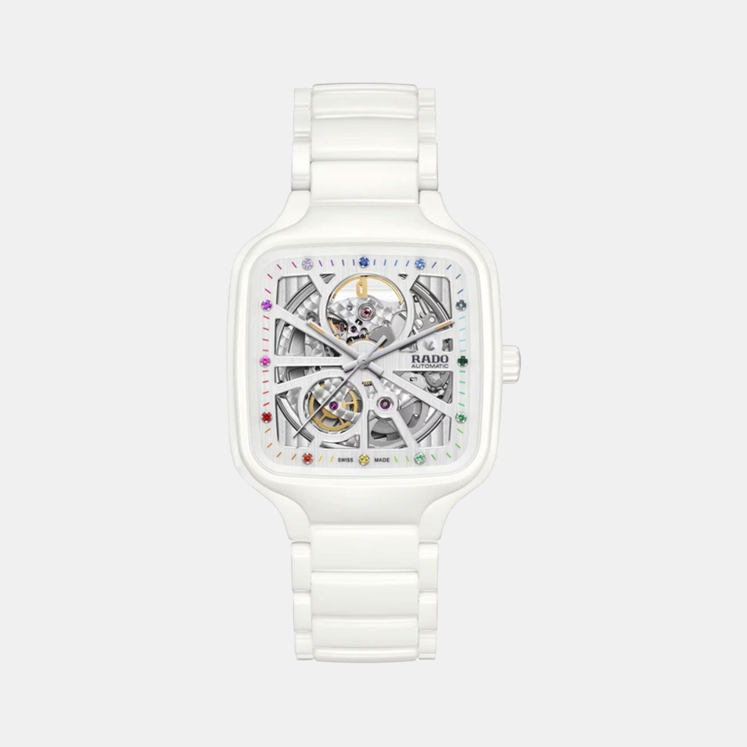 True Square Unisex Automatic White Dial Analog Ceramic Watch R27073712