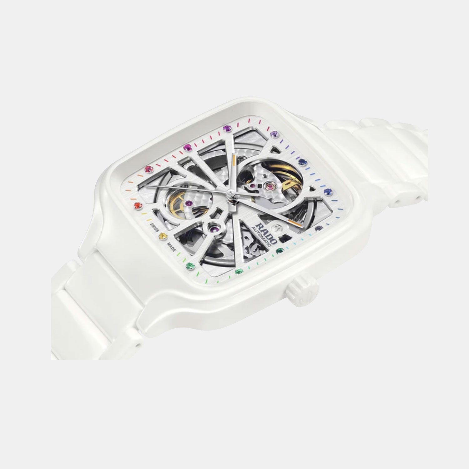 True Square Unisex Automatic White Dial Analog Ceramic Watch R27073712