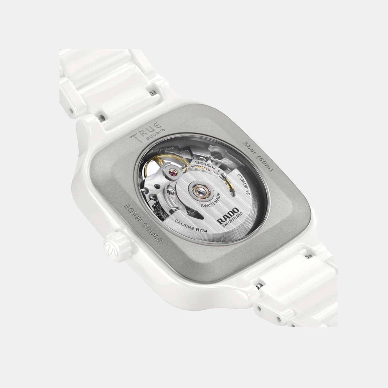 True Square Unisex Automatic White Dial Analog Ceramic Watch R27073712