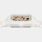 True Square Open Heart Sparkling Automatic Grey Dial Analog Ceramic Watch R27073722