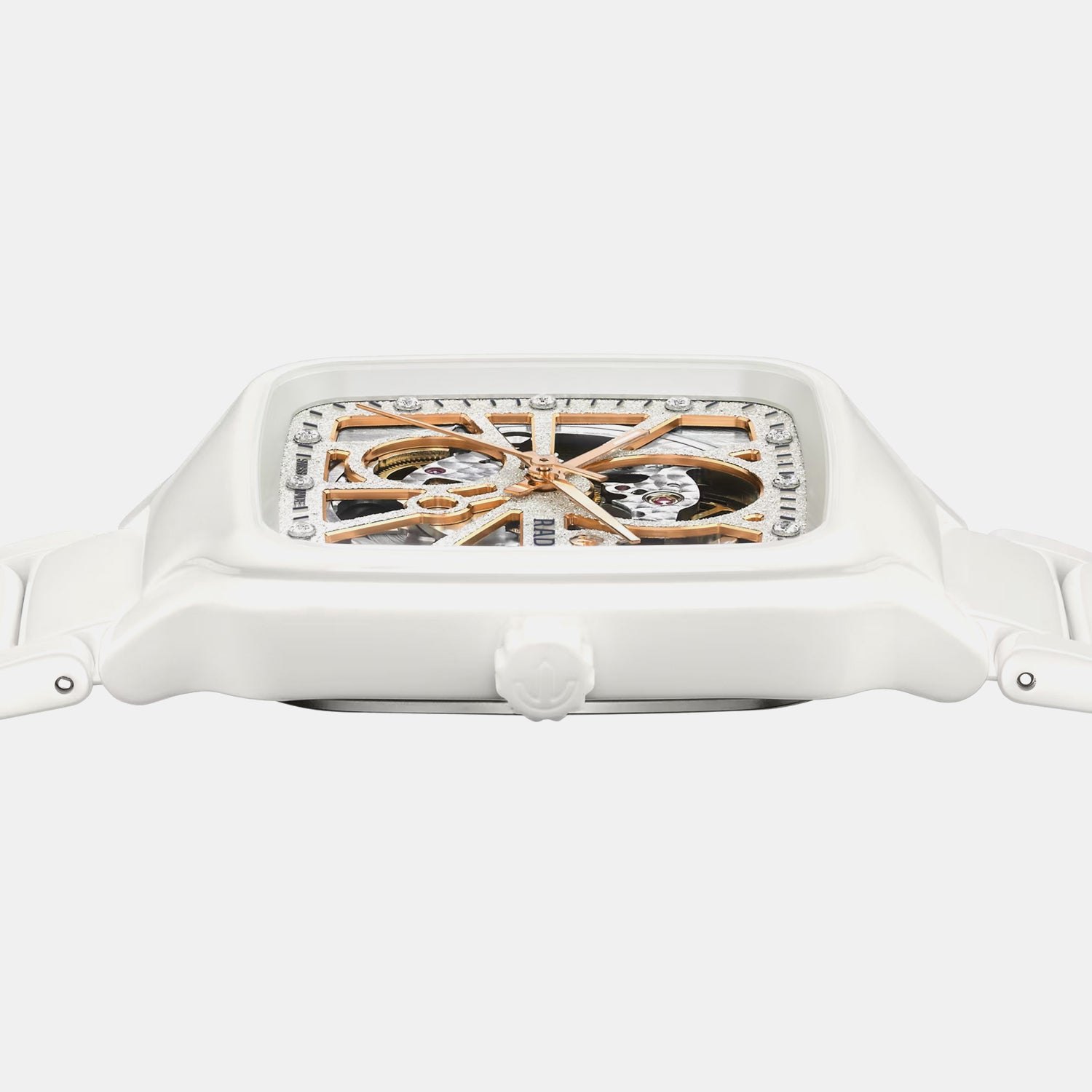 True Square Open Heart Sparkling Automatic Grey Dial Analog Ceramic Watch R27073722