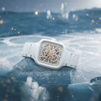 True Square Open Heart Sparkling Automatic Grey Dial Analog Ceramic Watch R27073722