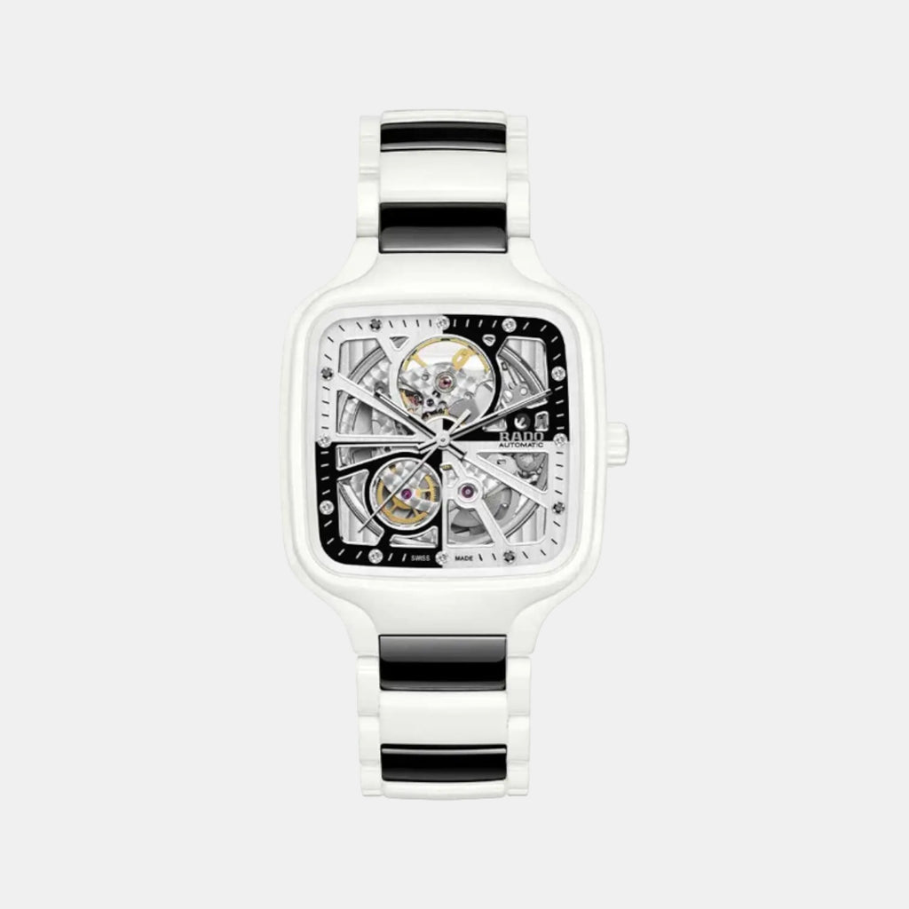 True Square Unisex Automatic White & Black Dial Analog Ceramic Watch R27073752