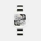 True Square Unisex Automatic White & Black Dial Analog Ceramic Watch R27073752