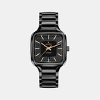 True Square Unisex Automatic Black Dial Analog Ceramic Watch R27078172