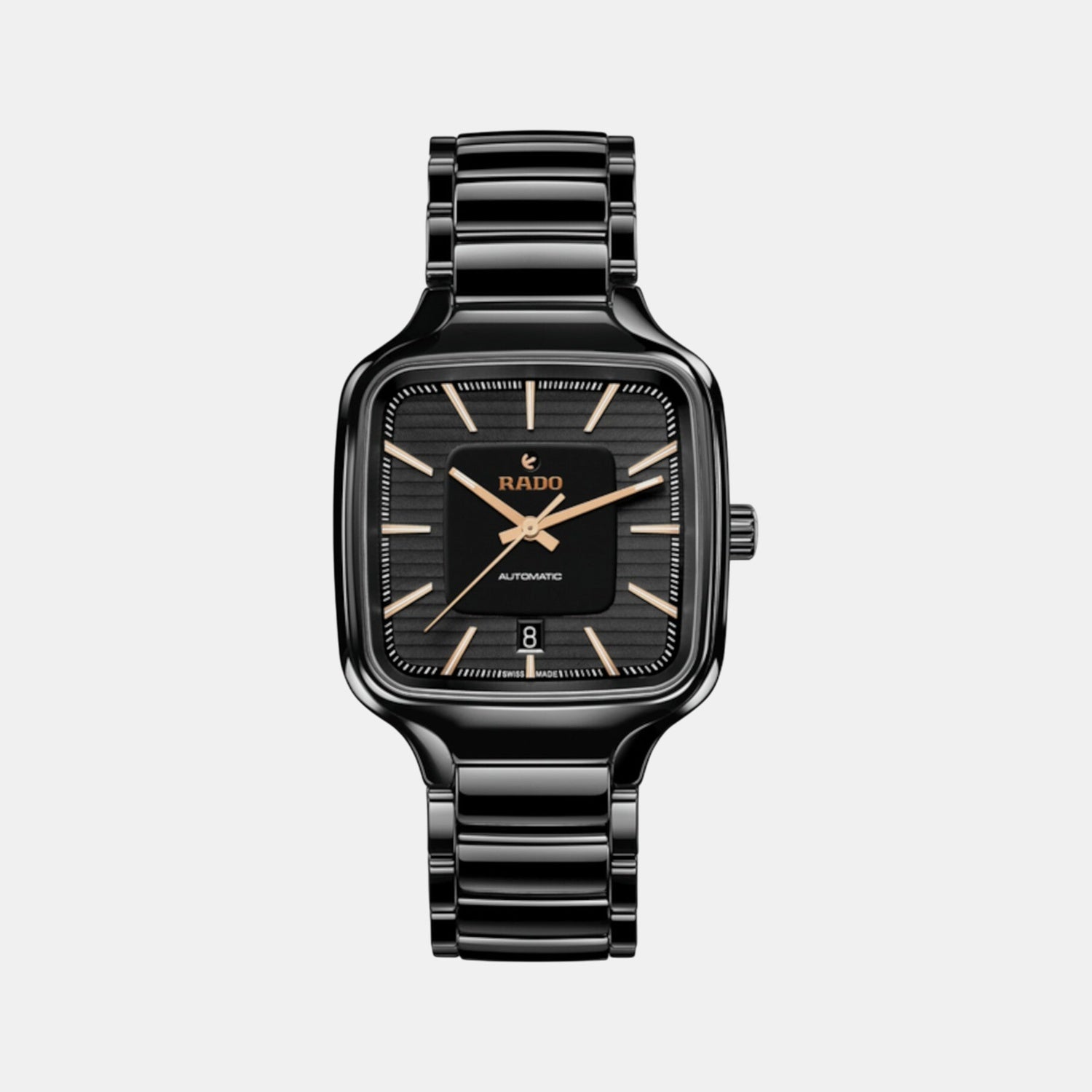 True Square Unisex Automatic Black Dial Analog Ceramic Watch R27078172