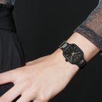 True Square Women Quartz Black Dial Analog Ceramic Watch R27080162