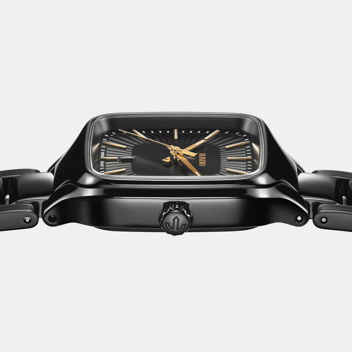 True Square Women Quartz Black Dial Analog Ceramic Watch R27080172