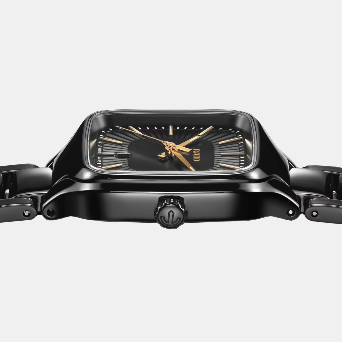 True Square Women Quartz Black Dial Analog Ceramic Watch R27080172