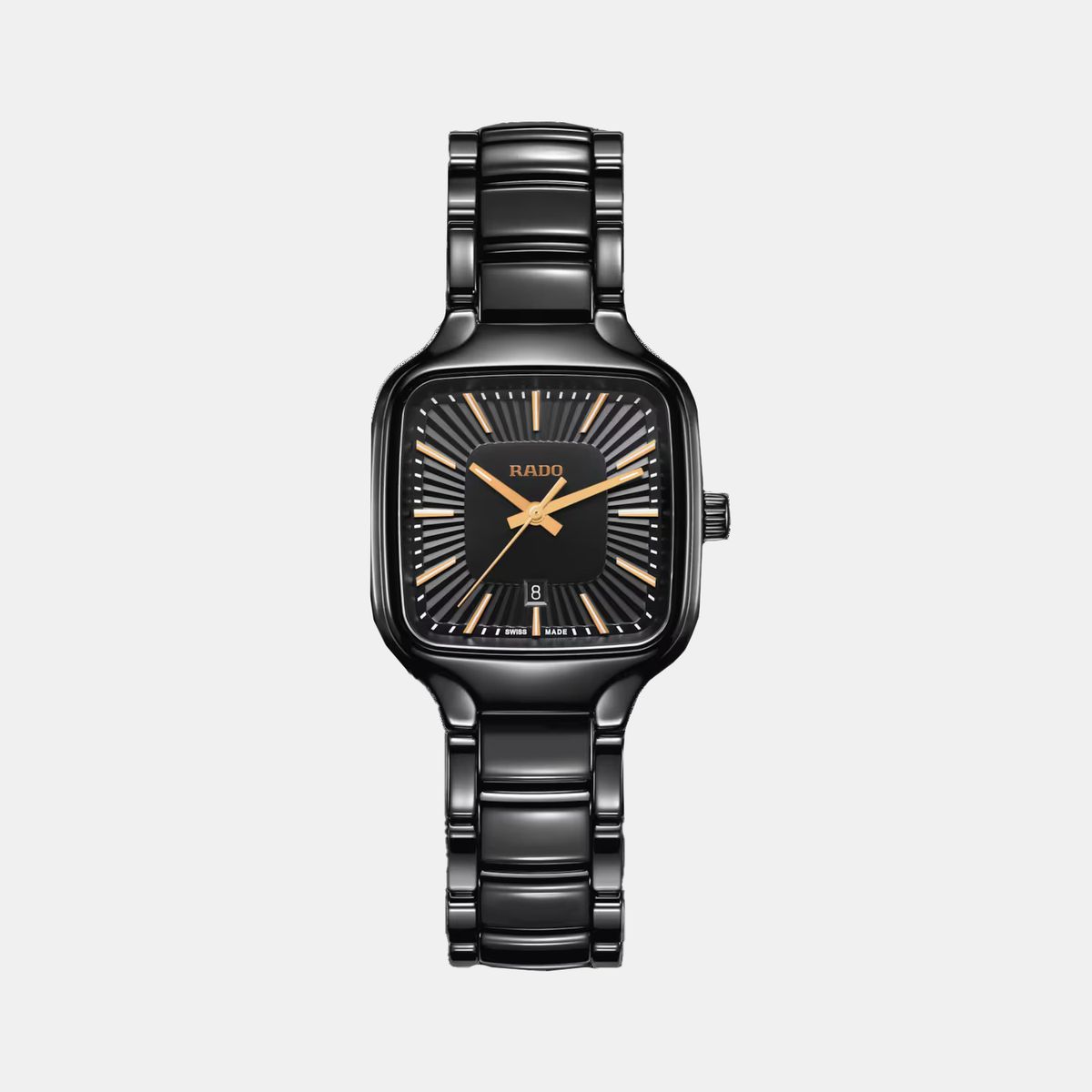 True Square Women Quartz Black Dial Analog Ceramic Watch R27080172