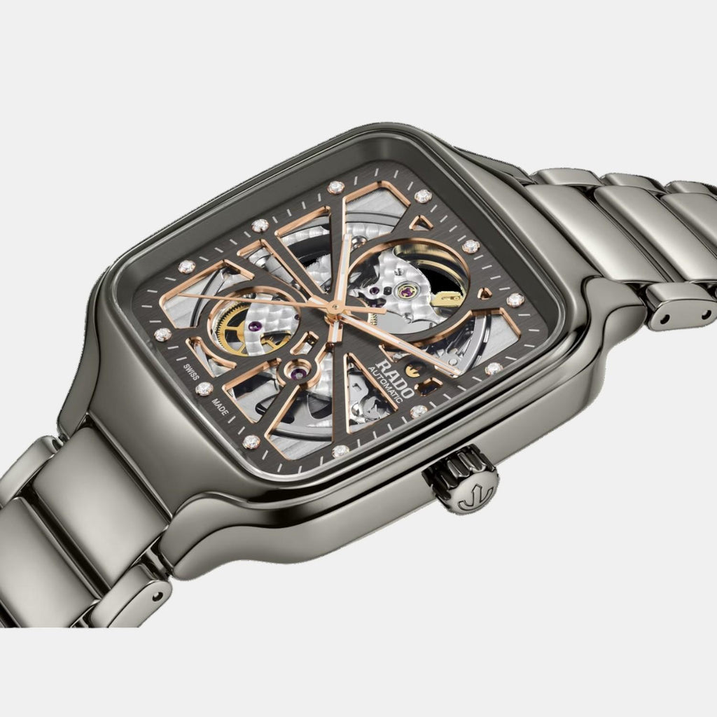 True Square Unisex Automatic Grey & Rose Gold Dial Analog Ceramic Watch R27083712