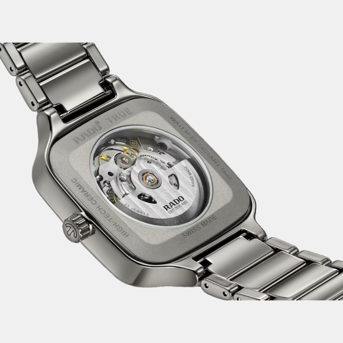 True Square Unisex Automatic Grey Dial Analog Ceramic Watch R27083712