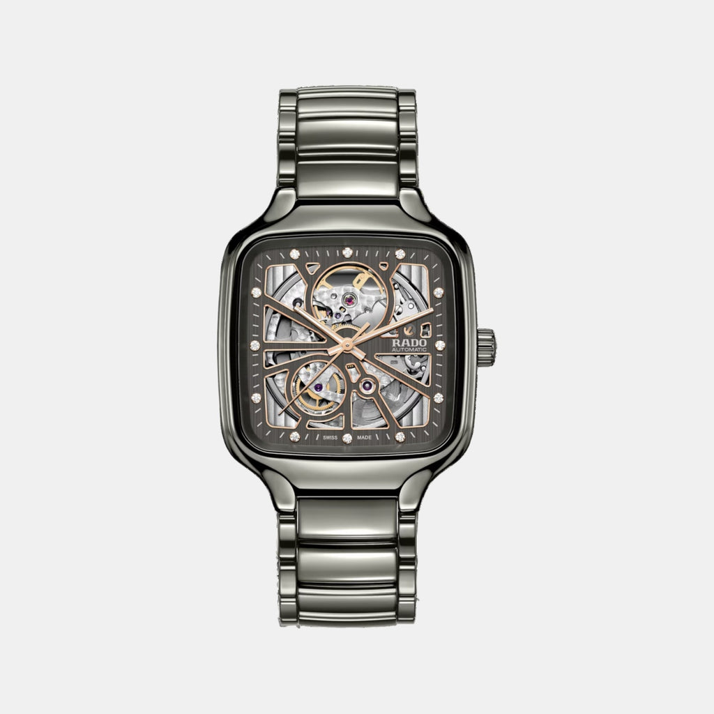 True Square Unisex Automatic Grey & Rose Gold Dial Analog Ceramic Watch R27083712