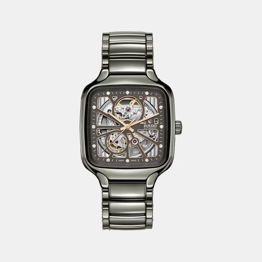 True Square Unisex Automatic Grey & Rose Gold Dial Analog Ceramic Watch R27083712