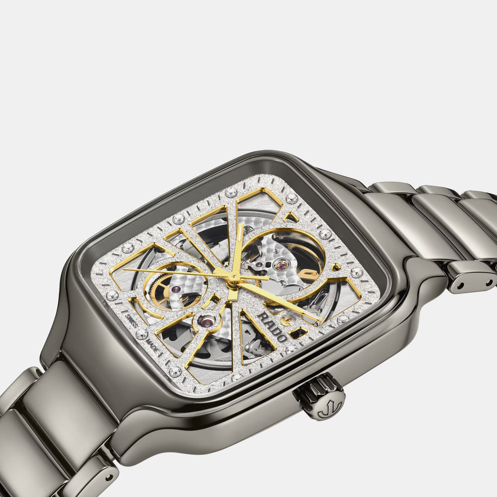 True Square Open Heart Unisex Automatic Grey Dial Ceramic Watch R27083722