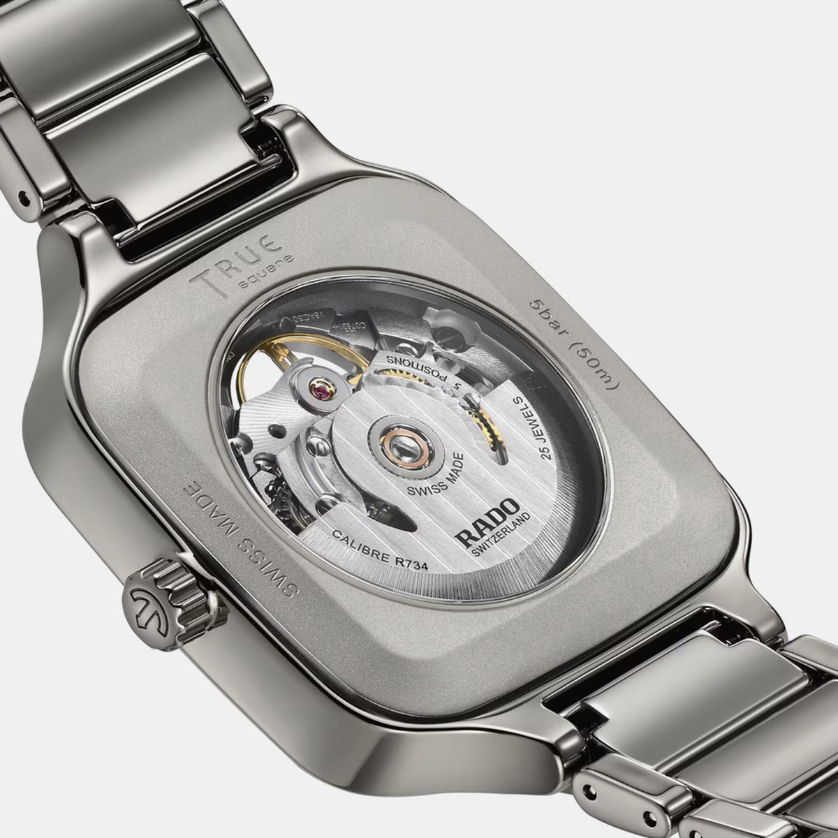 True Square Unisex Automatic Grey Dial Analog Ceramic Watch R27083722