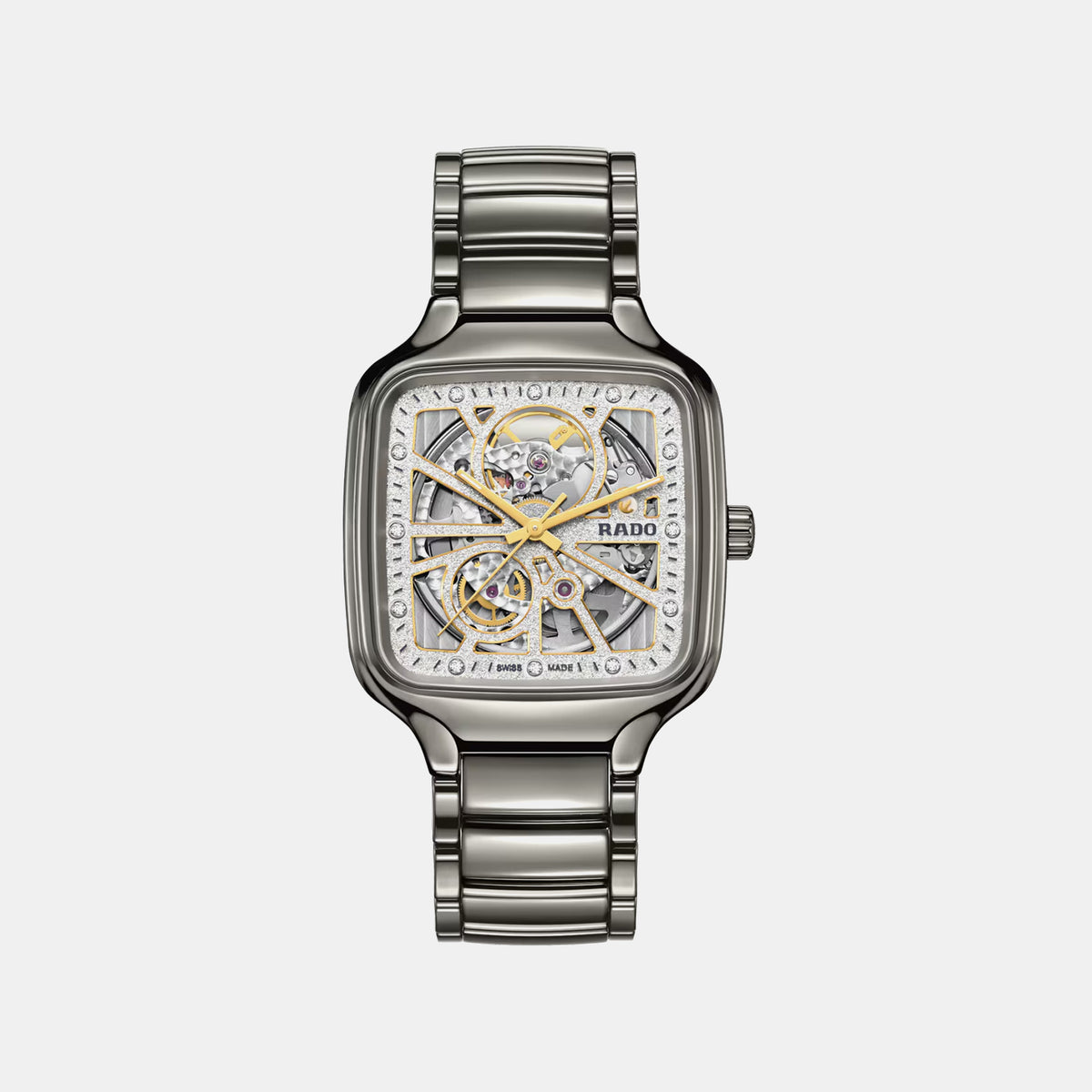 True Square Unisex Automatic Grey Dial Analog Ceramic Watch R27083722