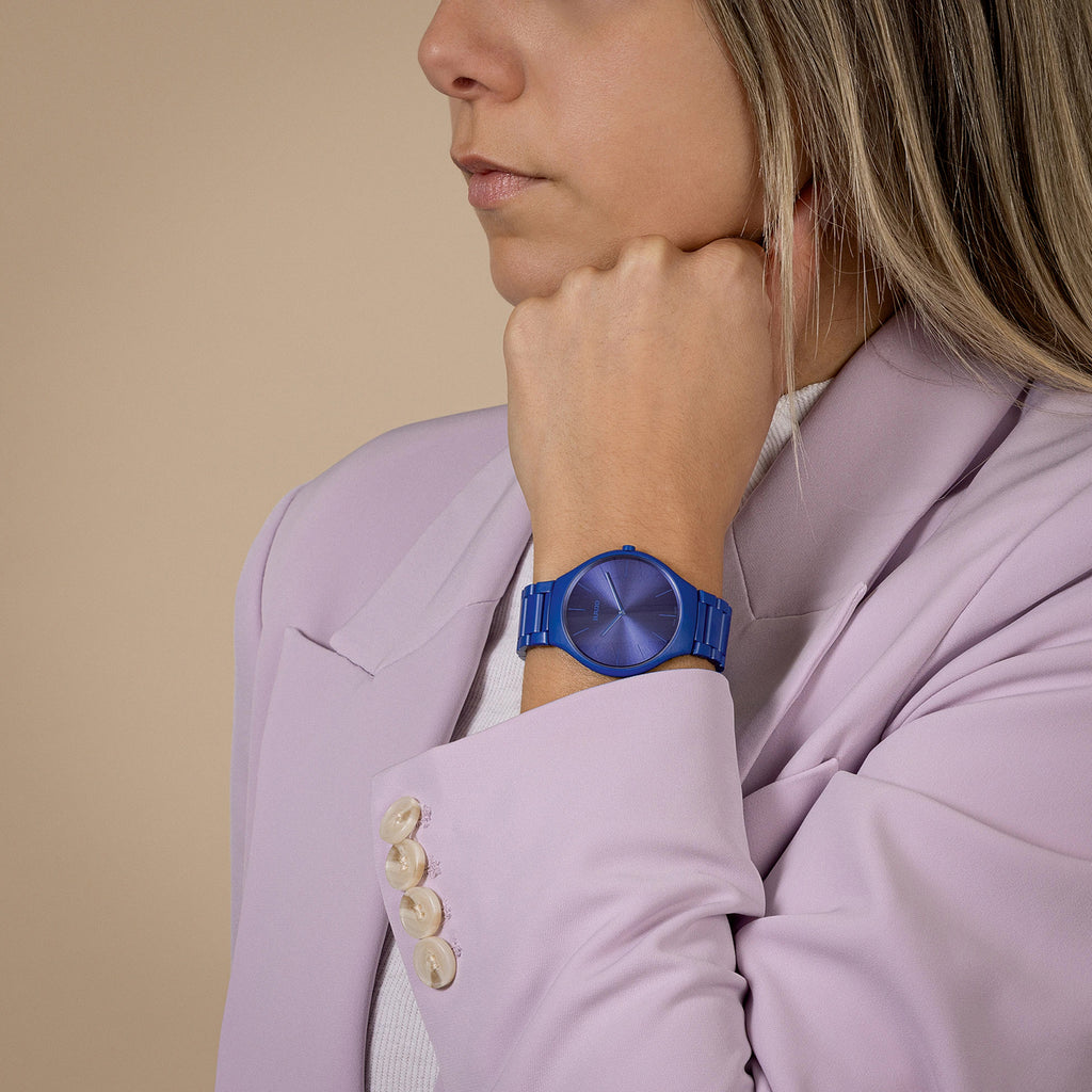 True Thinline Unisex Quartz Blue Dial Analog Ceramic Watch R27092622