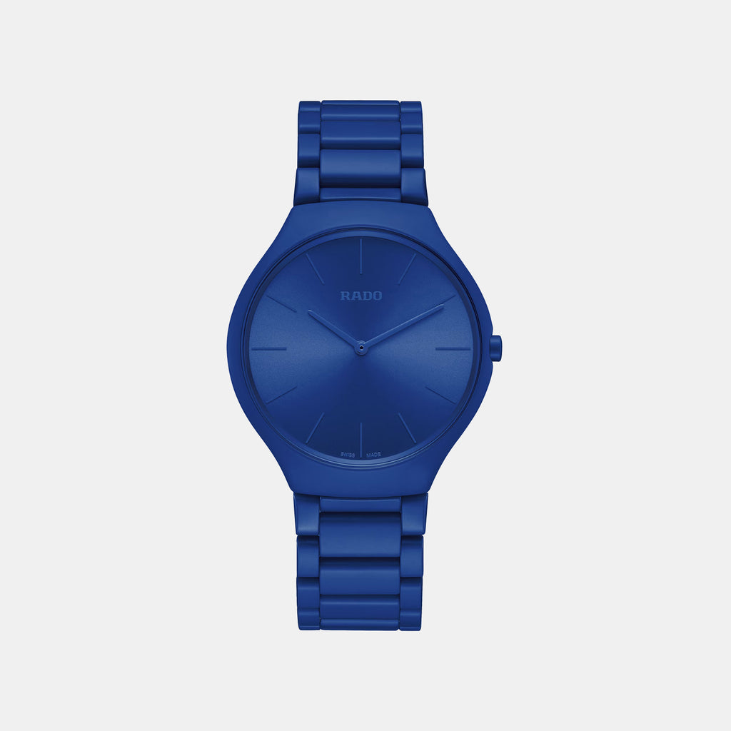 True Thinline Unisex Quartz Blue Dial Analog Ceramic Watch R27092622