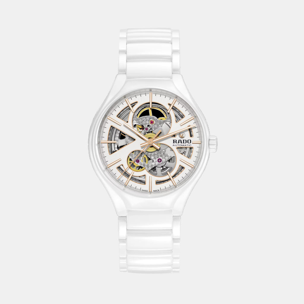 True Round Unisex Automatic White Dial Analog Ceramic Watch R27106922
