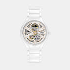 True Round Unisex Automatic White Dial Analog Ceramic Watch R27106922