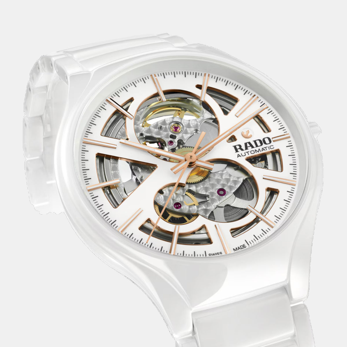 True Round Unisex Automatic White Dial Analog Ceramic Watch R27106922