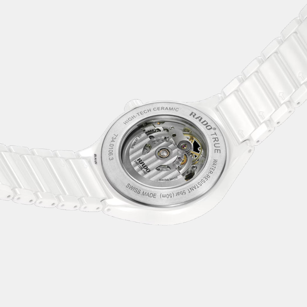 True Round Unisex Automatic White Dial Analog Ceramic Watch R27106922