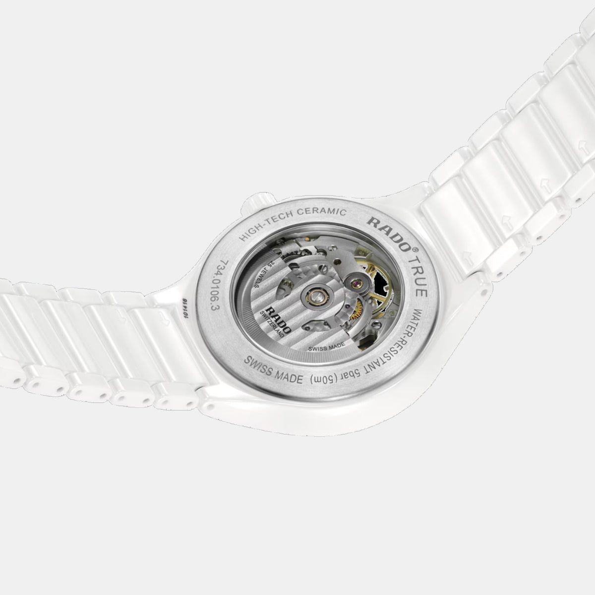 True Round Unisex Automatic White Dial Analog Ceramic Watch R27106922