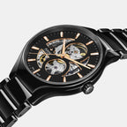 True Round Unisex Automatic Black Dial Analog Ceramic Watch R27107172