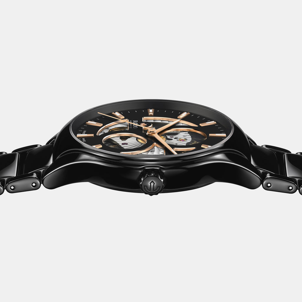 True Round Unisex Automatic Black Dial Analog Ceramic Watch R27107172