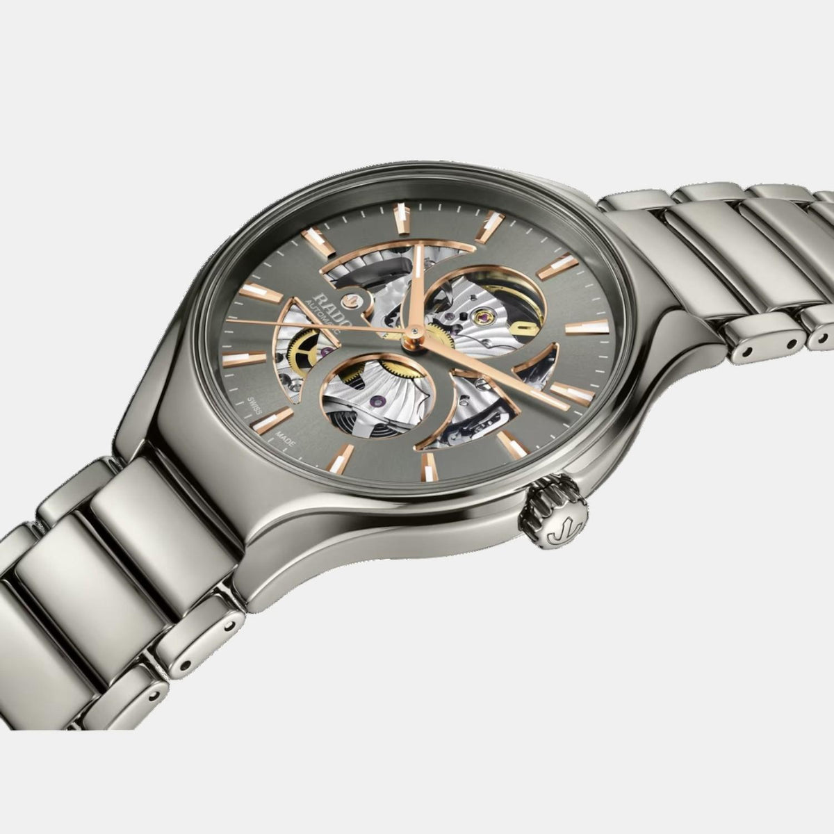 True Round Unisex Automatic Grey Dial Analog Ceramic Watch R27108112