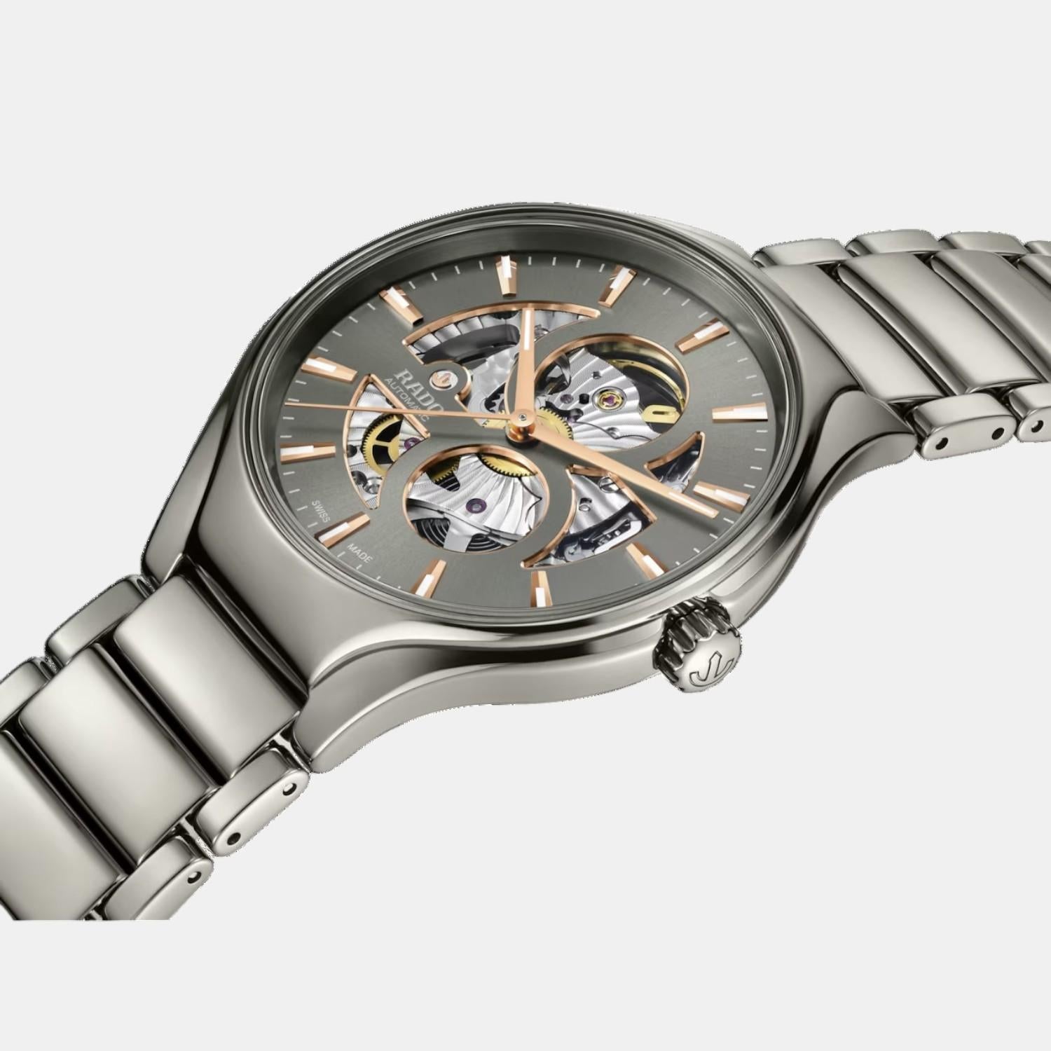 True Round Unisex Automatic Grey Dial Analog Ceramic Watch R27108112