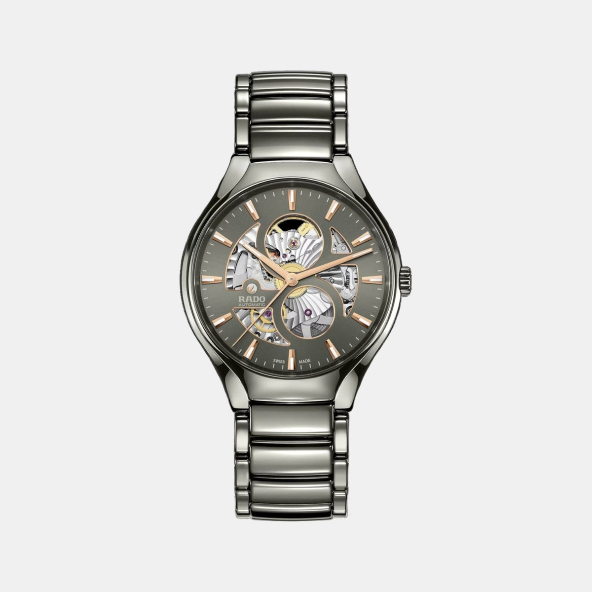 True Round Unisex Automatic Grey Dial Analog Ceramic Watch R27108112