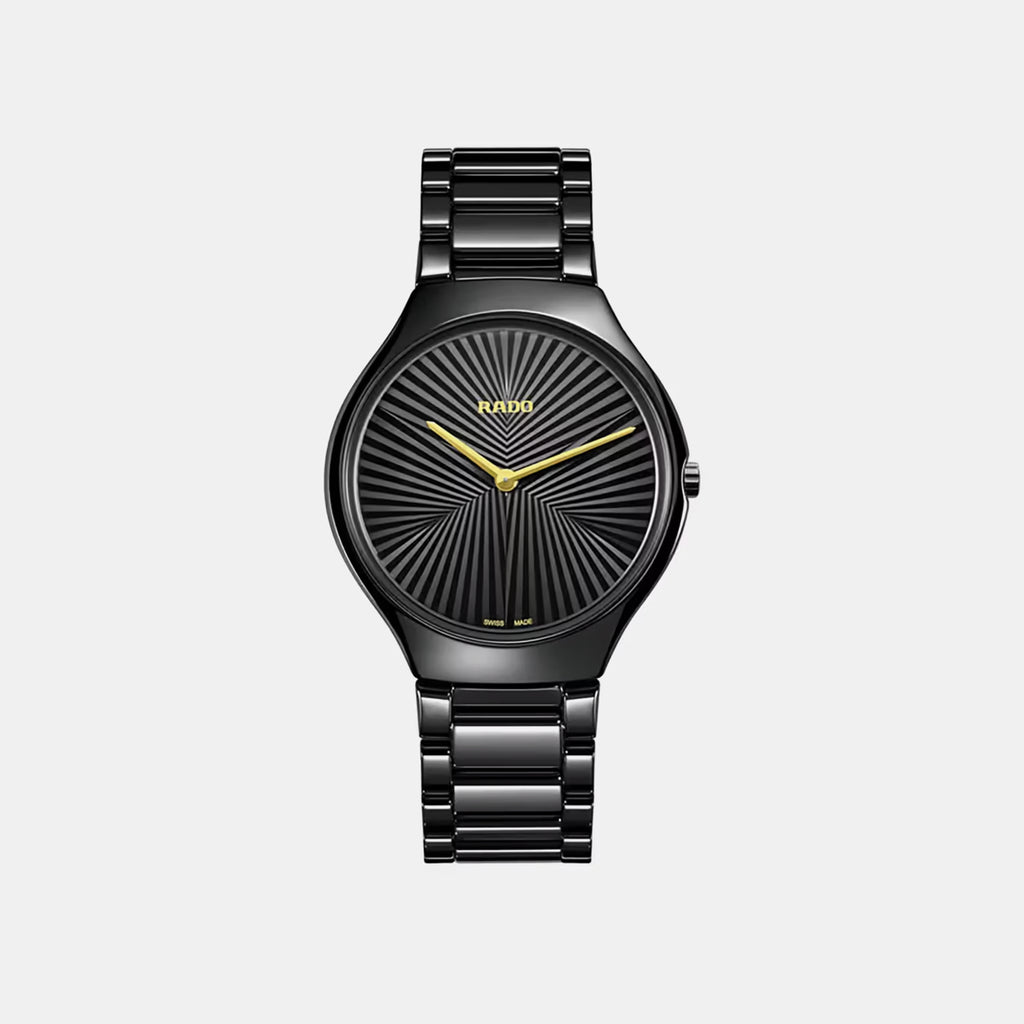 True Round Thinline Unisex Automatic Black Dial Analog Ceramic Watch R27113152