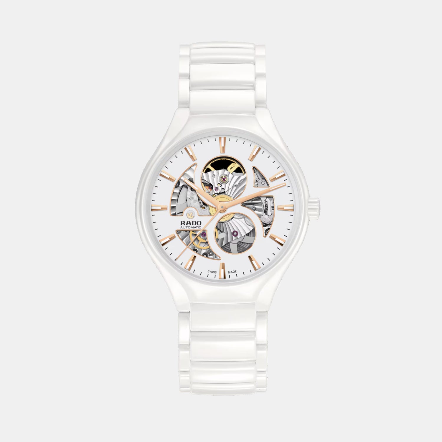 True Round Unisex Automatic White Dial Analog Ceramic Watch R27115012