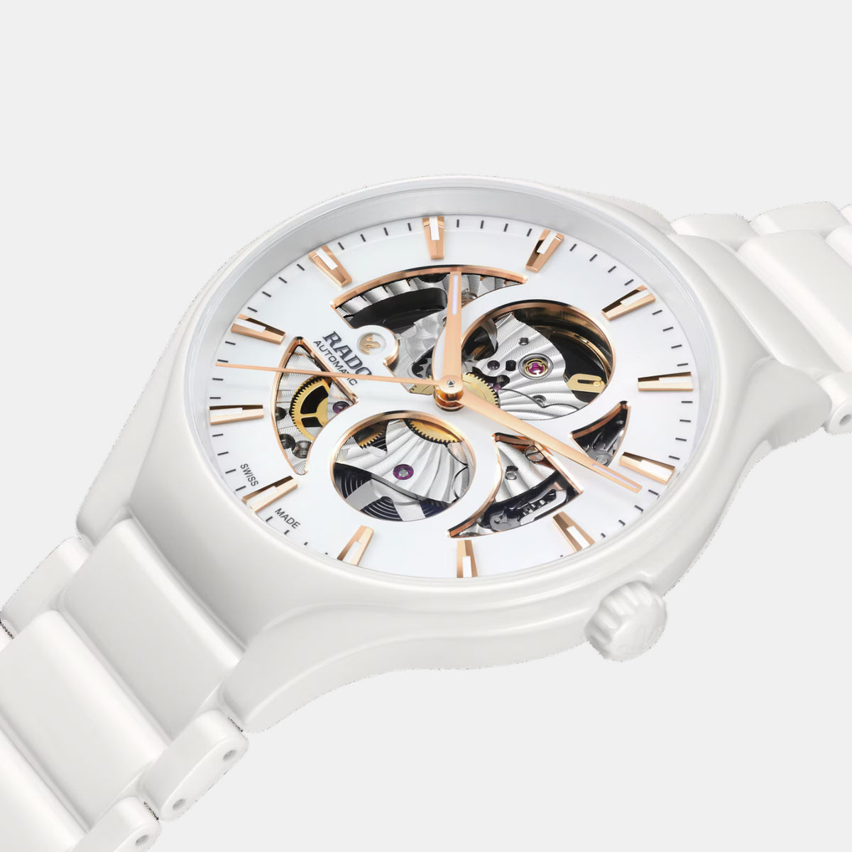 True Round Unisex Automatic White Dial Analog Ceramic Watch R27115012