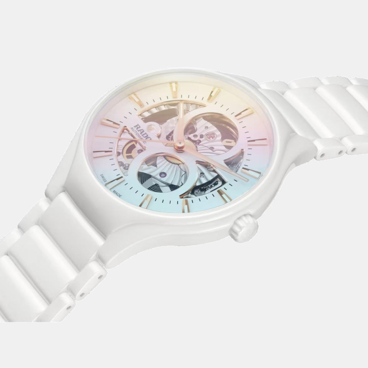 True Round Unisex Automatic White Dial Analog Ceramic Watch R27115022